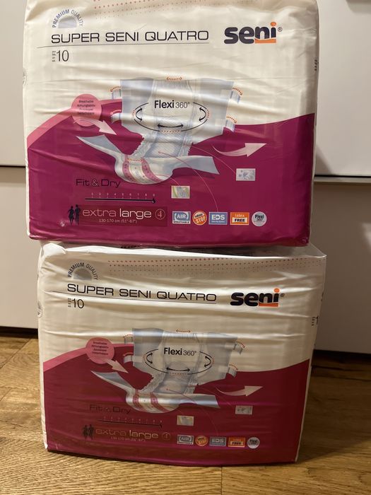 2 paczki  pieluchy seni 4 extra large