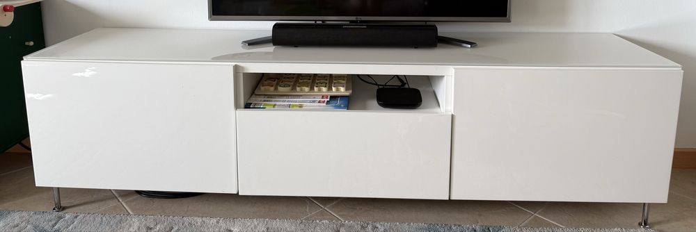 Móvel tv brilho branco
