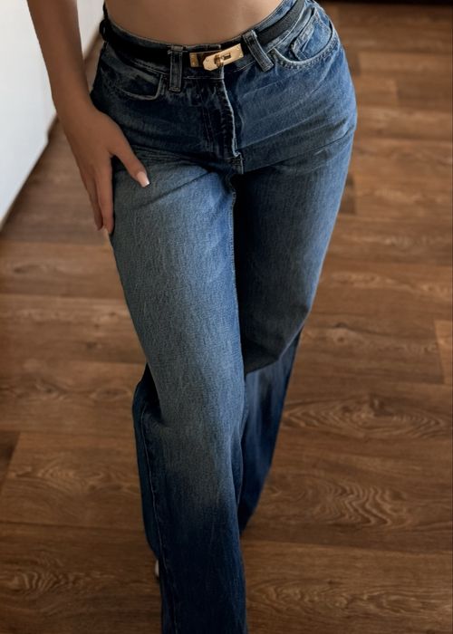 Сині джинси Zara з високою посадкою XS
