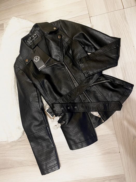 Kurtka skórzana ramoneska czarna damska