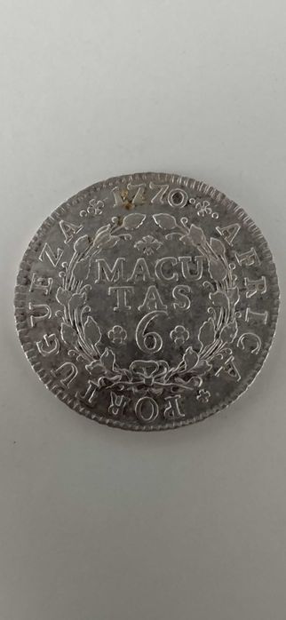 Moeda 6 Macutas de D. José I de 1770 – Angola