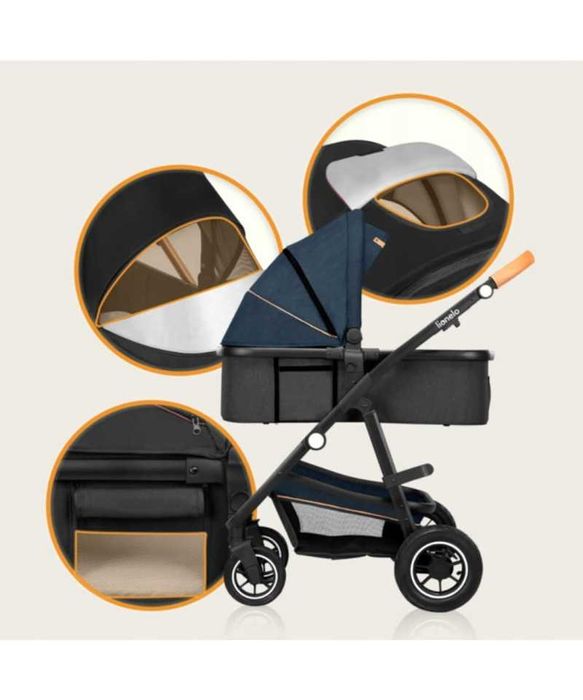 WÓZEK 3w1 Spacerówka - Gondola + Fotelik Lionelo AMBER