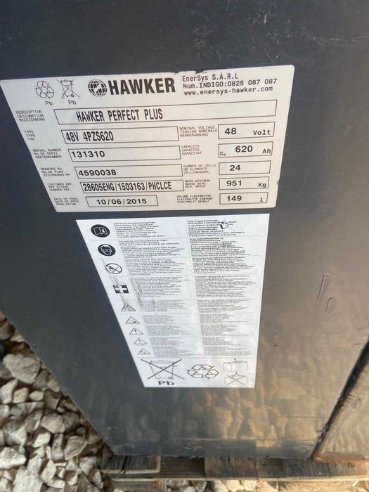 Bateria trakcyjna kwasowa HAWKER 48V 620Ah 06/2015 r