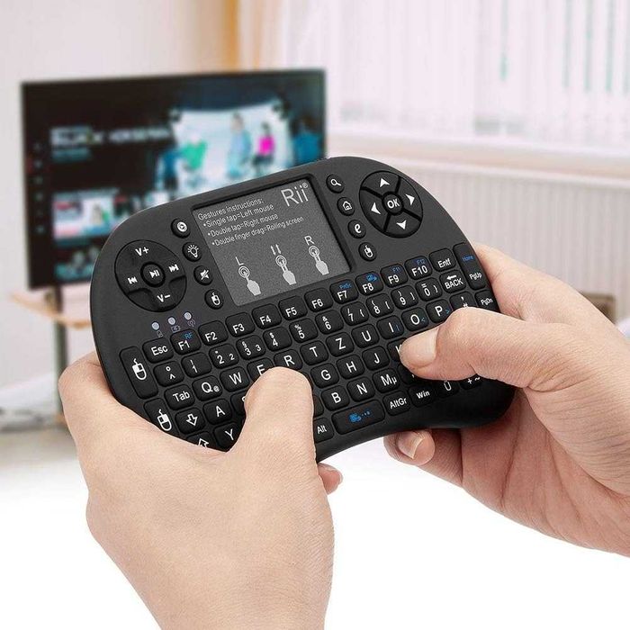 Mini klawiatura bezprzewodowa Smart TV xbox PC touchpad QWERTZ 2.4G Ri