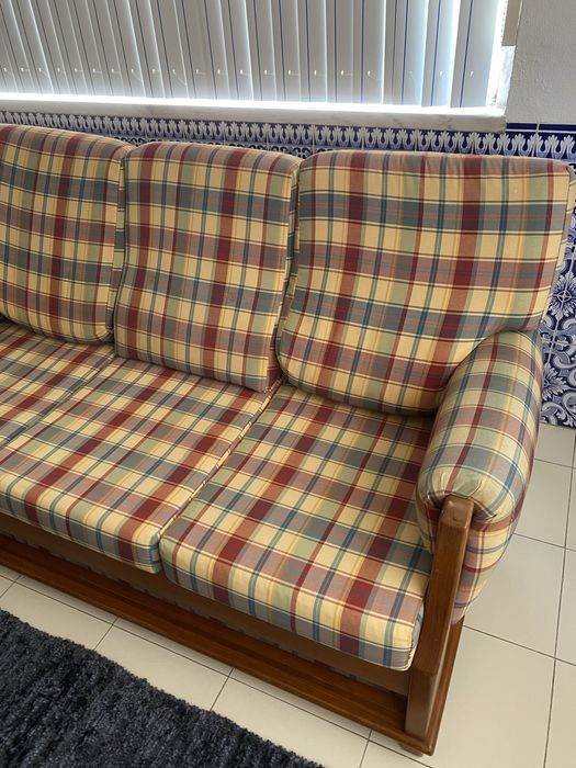 Sofá-cama pinho mel