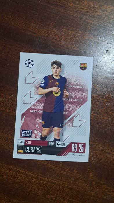 Cartas da coleção Match Attax da Topps 2024/2025 Pau Cubarsí