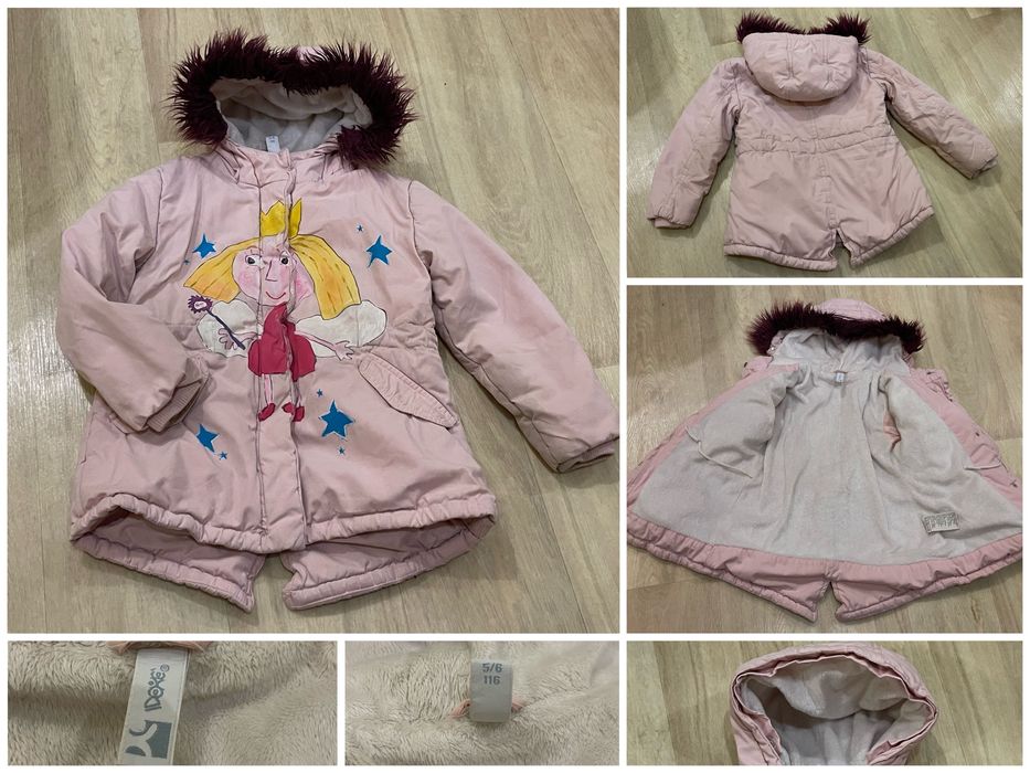 Термо Комбинезон детский на девочку розовый пудра H&M 80 86 92 ромпер