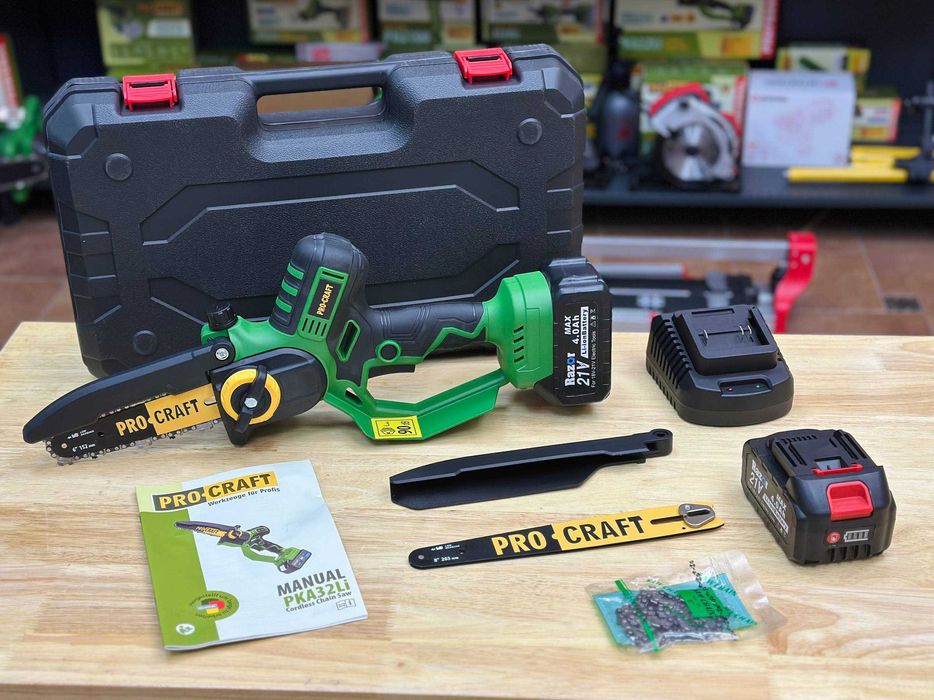 Ланцюгова пила Procraft з Акб Razor 2шт(4.0Ah) 2 шини в кейсі Гарантія