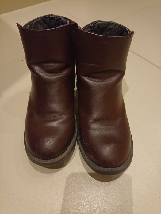 Dziecięce jesienne sztyblety, niskie kozaczki, bordowe rozm.30