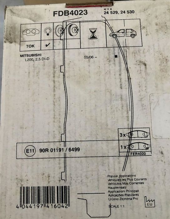 NOVO PREÇO  Travões  original Ferodo + filtro Mitsubishi L200 2.5 DI-D