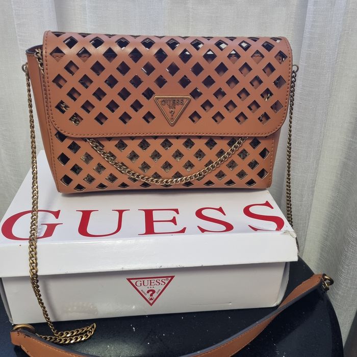 Guess Aqua brązowa 2w1 ażurowa pleciona