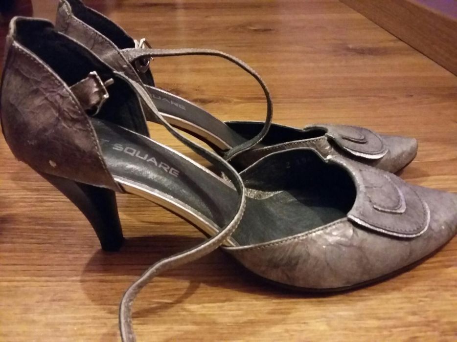 Buty 37 eleganckie srebrne jak nowe studniówka