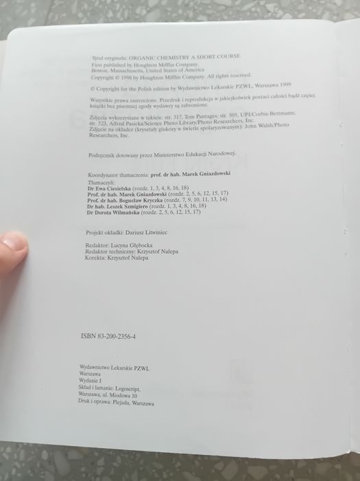 Hart Chemia organiczna Krótki kurs + Repetytorium i rozwiązania zadań PZWL