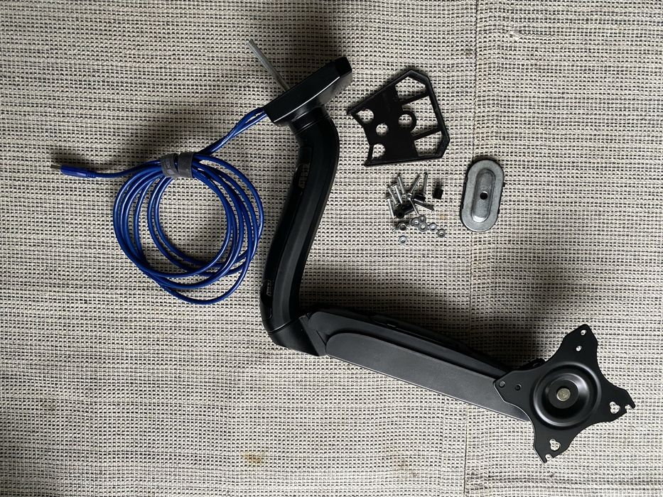 Uchwyt do monitora 18-27 cali 2x USB sprężyna gazowa