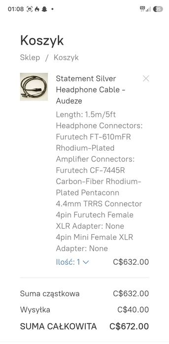 Sensibility Silver Statement balanced 4.4mm Audeze-Meze made in Canada