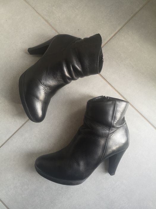 Czarne skórzane botki 37 buty damskie