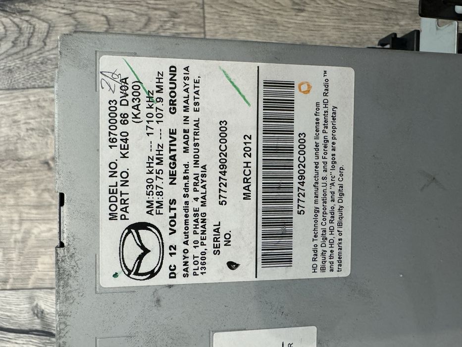 Магнітола Mazda cx-5 2013