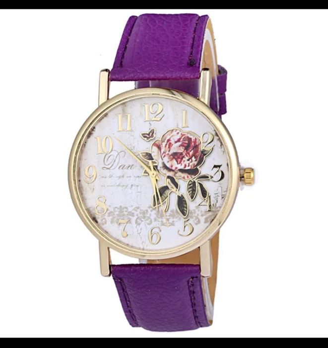 Zegarek damski z różą nowy z baterią