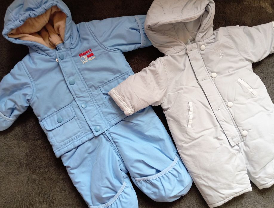 2 kombinezony zimowe dla dzieci 62/68