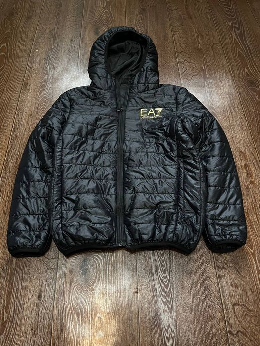 Чорний пуховик Emporio Armani EA7 luxury