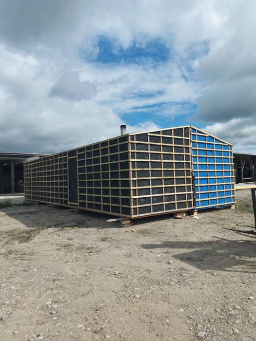 Dom modulowy nowoczesna stodola 75 m2 SSO z ociepleniem SIP 174