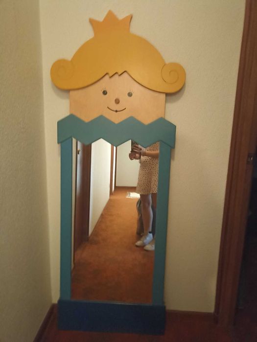 Espelho madeira maciça quarto criança