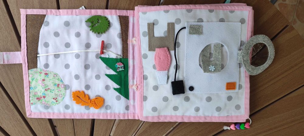 Książeczka materiałowa, sensoryczna, robiona na zamówienie, hand made