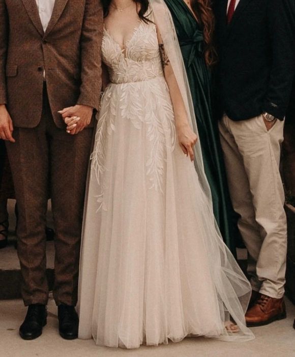 Suknia ślubna boho ecru biała