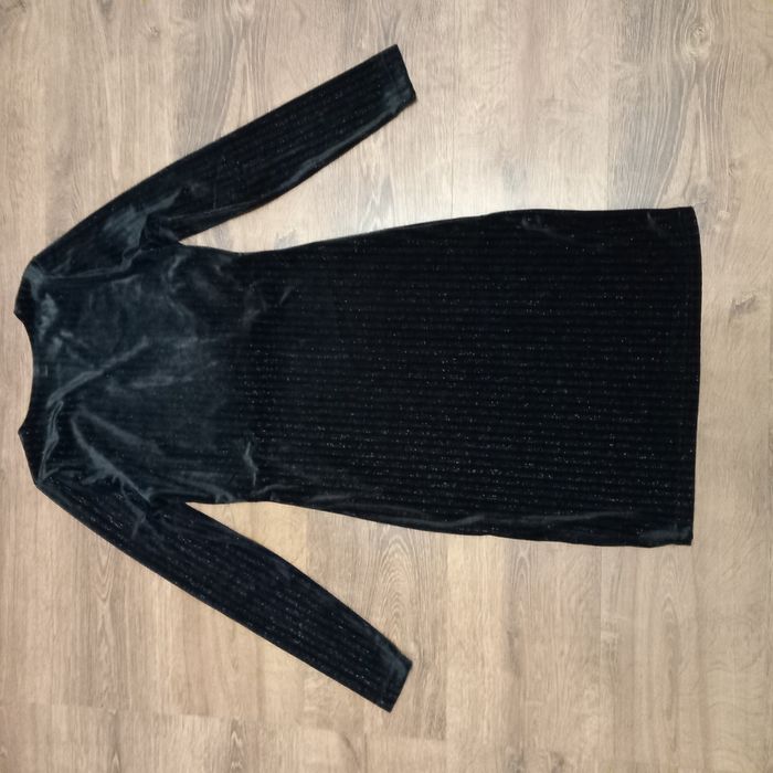 Sukienka damska pluszowa-brokatowa - S