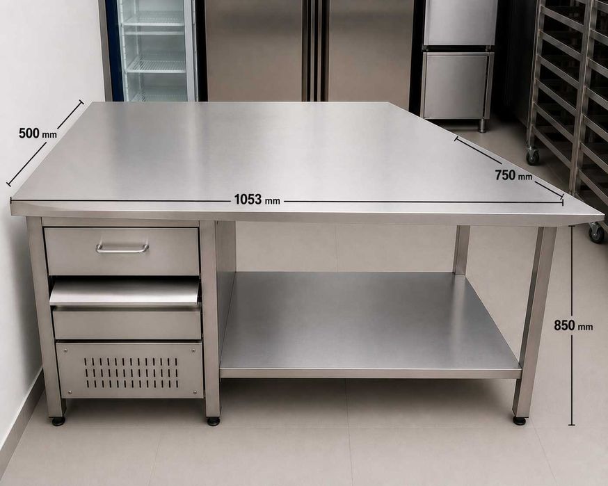 Bancada Inox com Gaveta e Bate-Borras