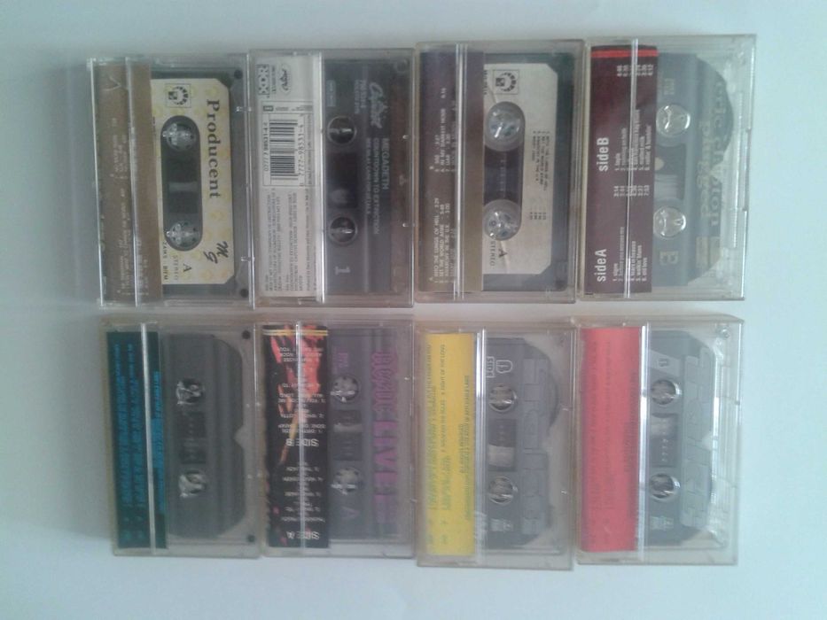 Zestaw kaset magnetofonowych/AC-DC,Megadeth,Ozzy,Clapton/