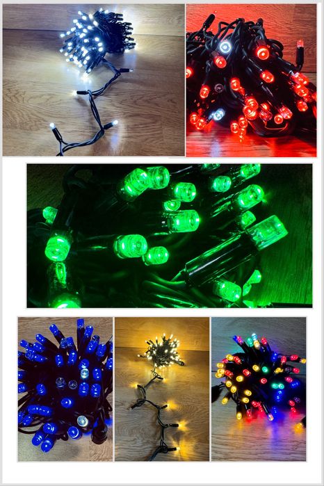 Світлодіодна гірлянда нитка 10 м 100 лед, сполучна, IP65,чорний провід