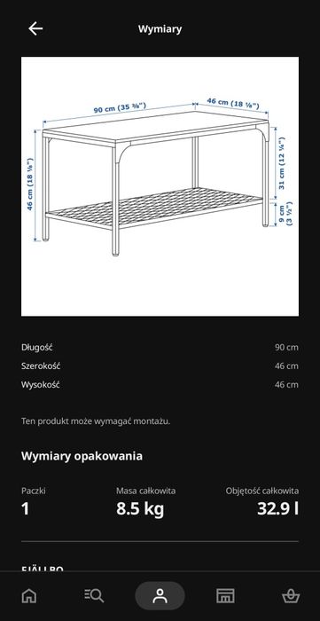 Stolik kawowy Ikea