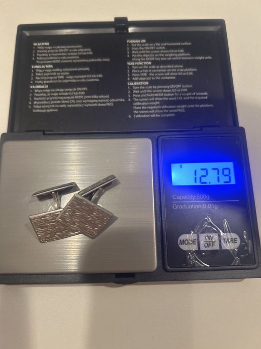 Srebrne spinki do mankietów