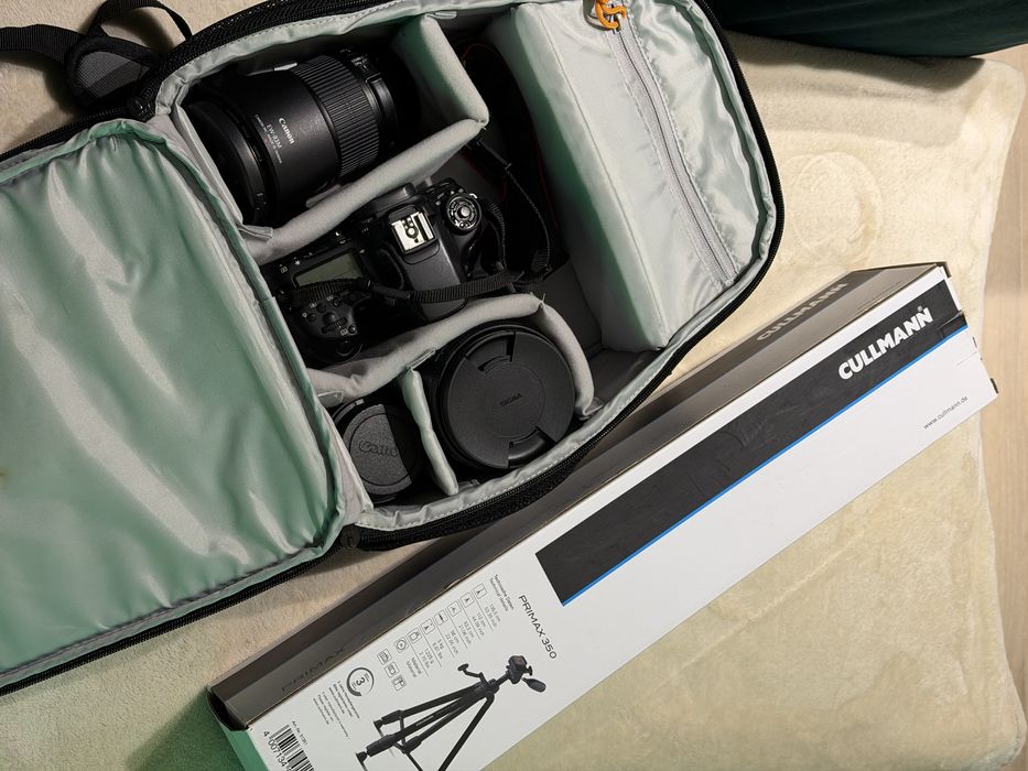 Canon EOS 70D com acessórios