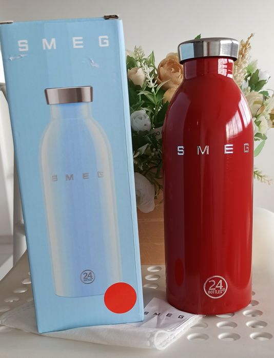 Smeg - Garrafa térmica / Mug - 500 ml - Vermelho - Novo - 24h