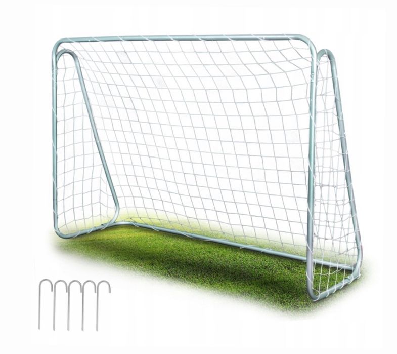 Duża Bramka do Piłki Nożnej Piłkarska 213x150x90cm Metalowa Treningowa