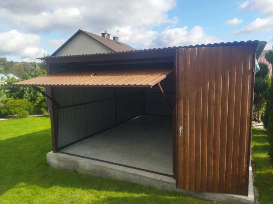Garaż blaszany 4x5m brama uchylna blaszak ocynkowany TANIO