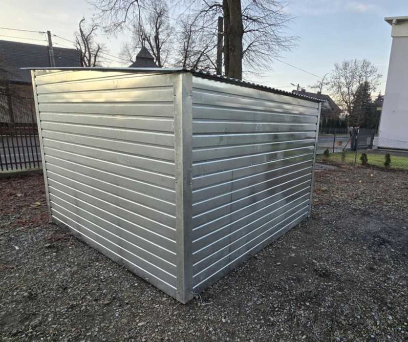 Garaż blaszany na budowę 3x5 4x5 Wzmocniony Trapez BLACHY-Producent