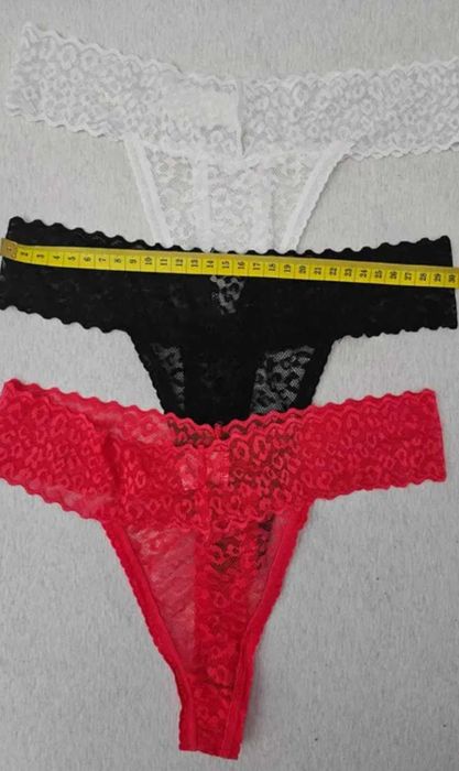 Majtki damskie stringi koronkowe M