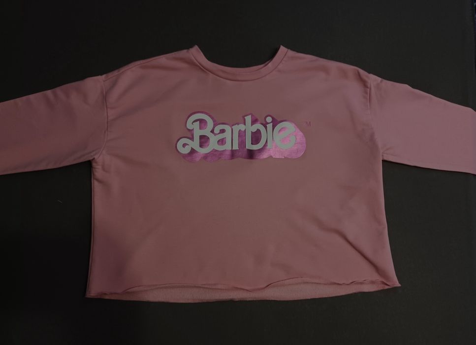 Różowa bluza crop szeroka Barbie rozmiar XS