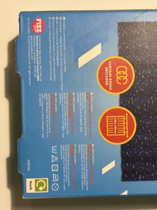 Cortina de Chuveiro Sonic The Hedgehog nova