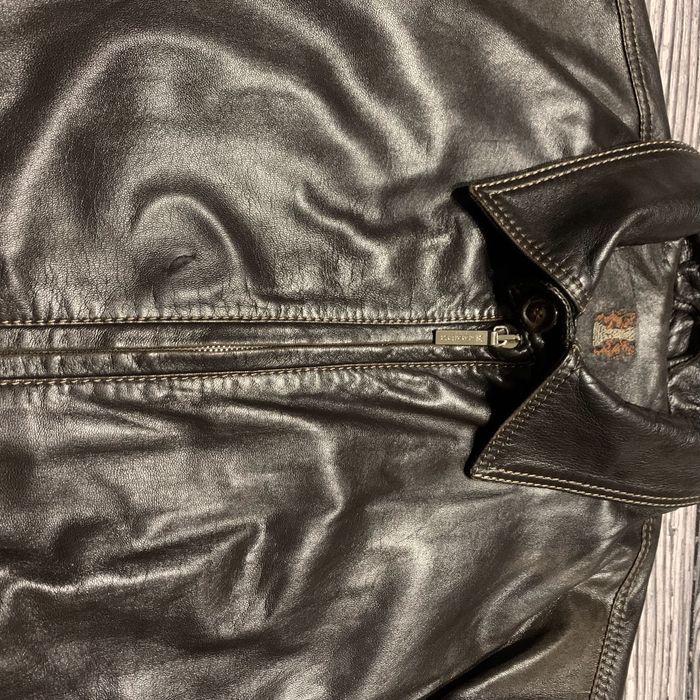 Мужская итальянская кожаная куртка Mabrun Dark Brown Premium Leather