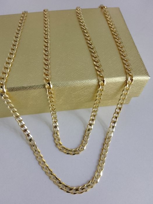 Złoty męski łańcuszek pancerka złoto 585 długość 50 cm