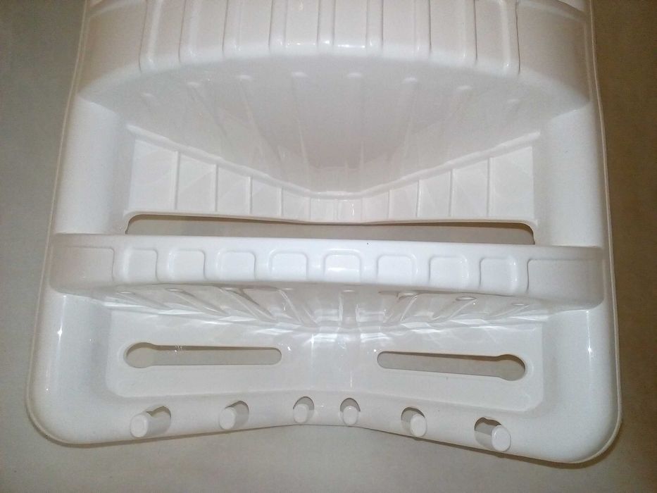 угловая навесная полка в ванную комнату, пластиковая 48 см (3 яруса)