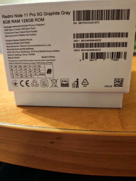 Xiaomi Redmi Note 11 Pro 5G 6GB/128GB + ETUI + SZKŁO