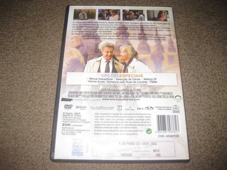DVD "A Um Passo Do Amor" com Dustin Hoffman