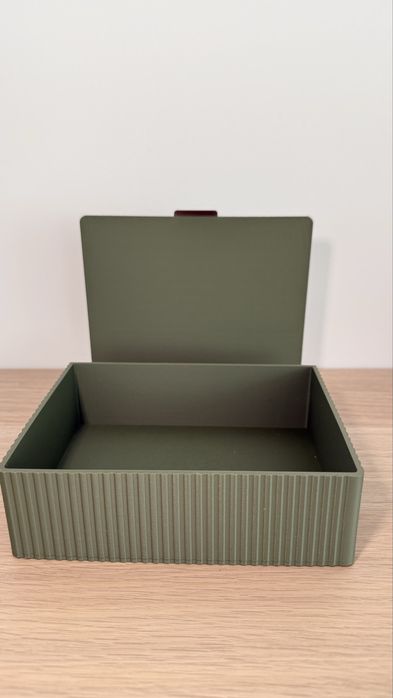 Caixa Organizadora Verde Musgo Textura Canelada