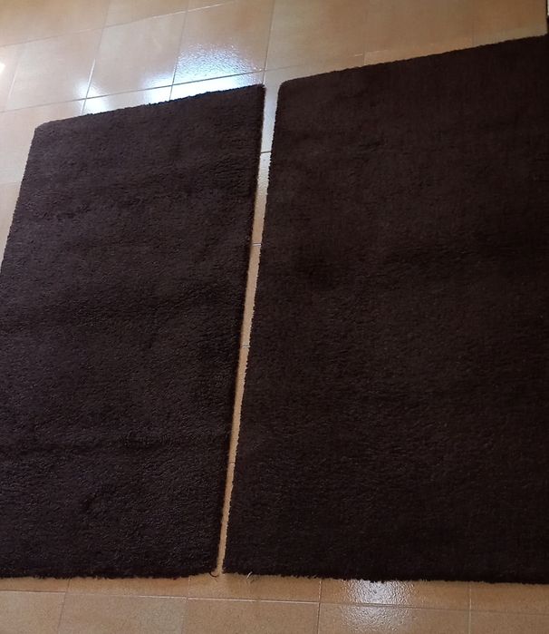 2 Brown Short-Pile Bedroom Rugs