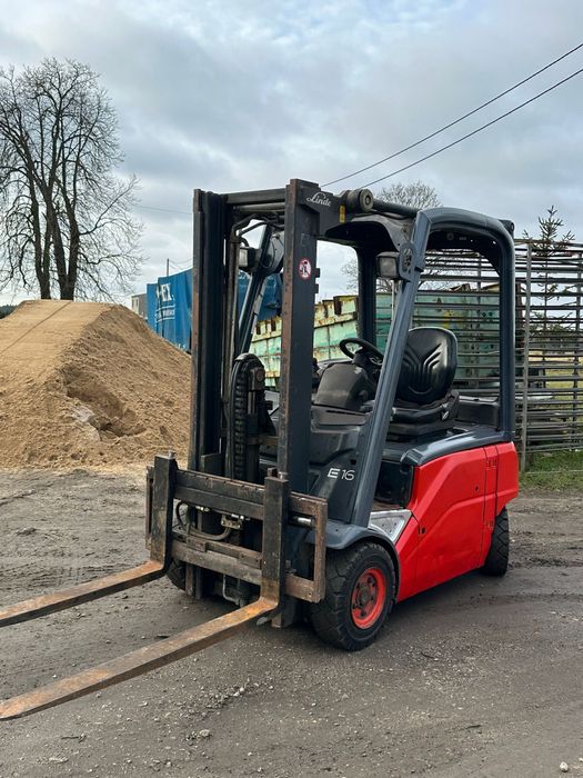 Wozek widlowy Linde E16 duplex wolny skok